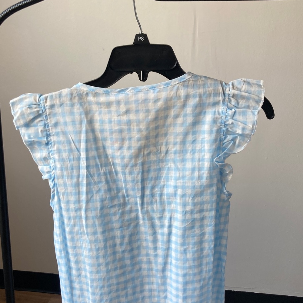 Jasmine Rose Petite gingham print nightgown cotton lightweight smock detail PS - Picture 13 of 17